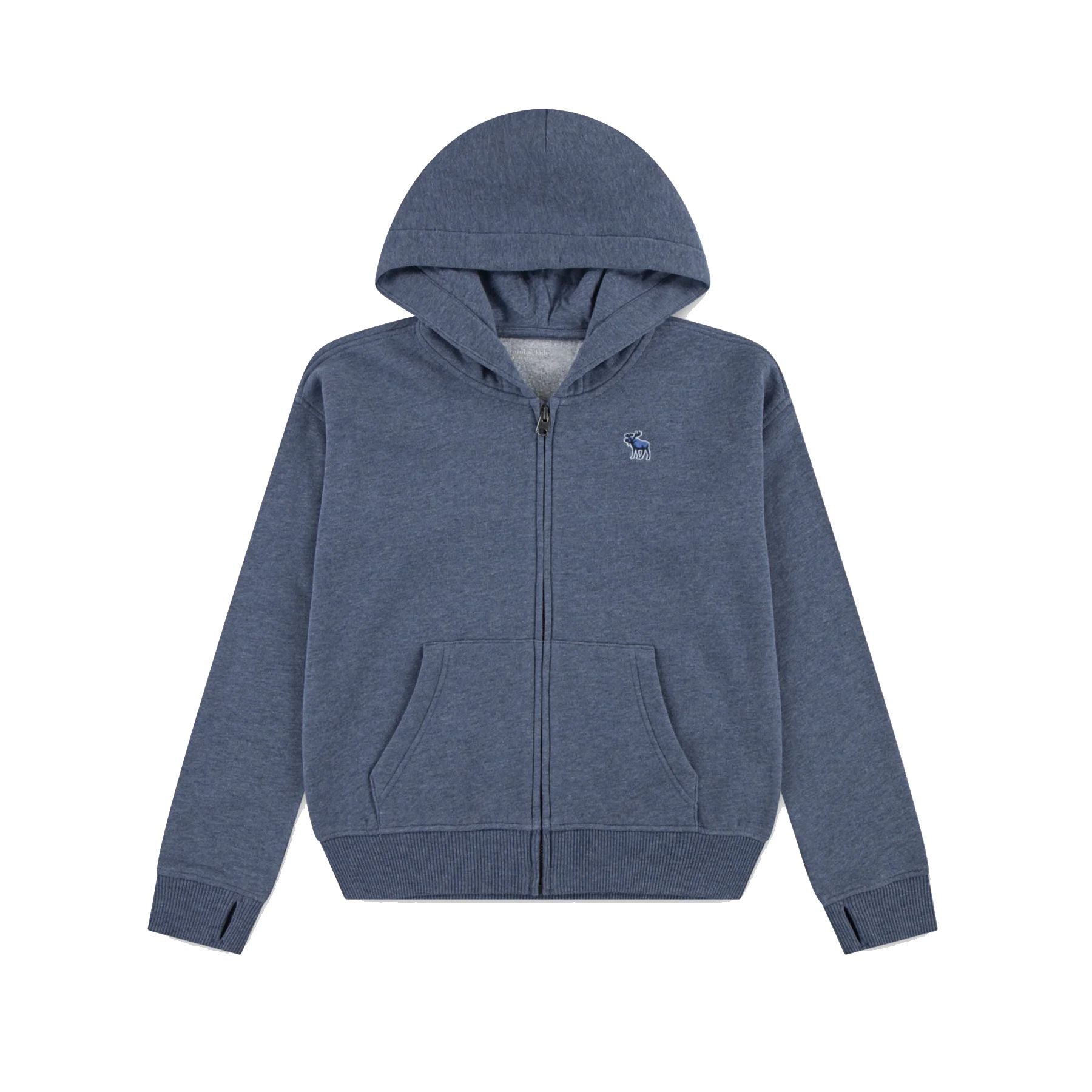 Blue full-zip hoodie