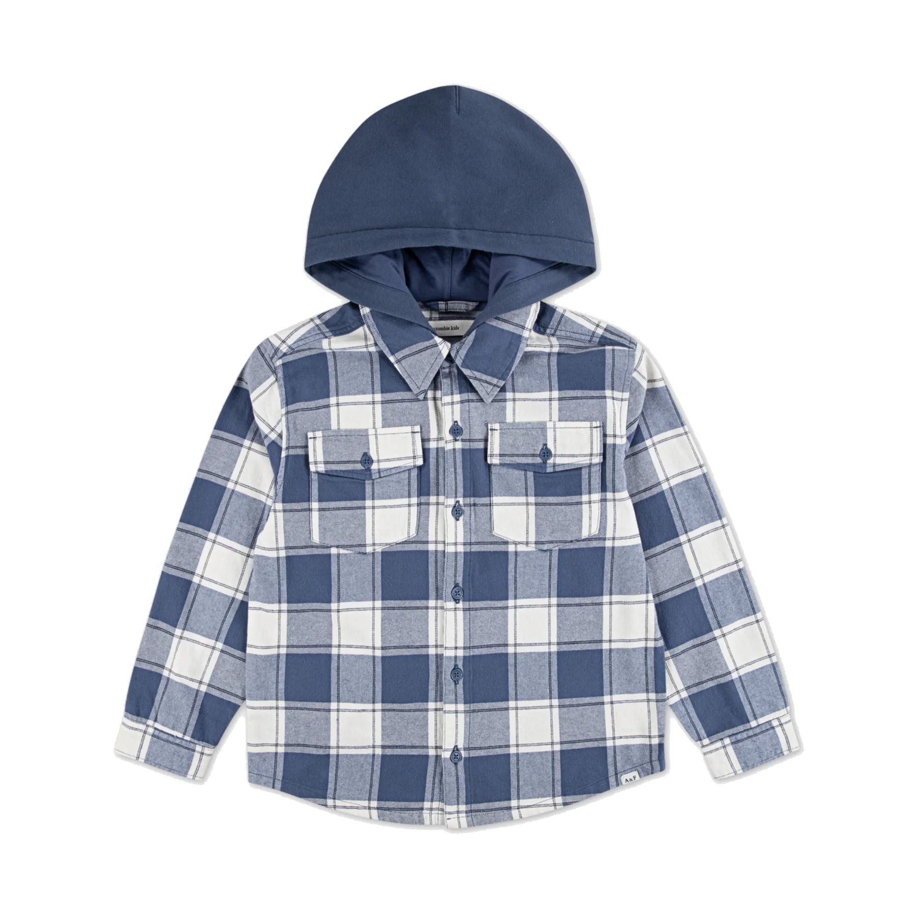 Checked flannel shirt with hood