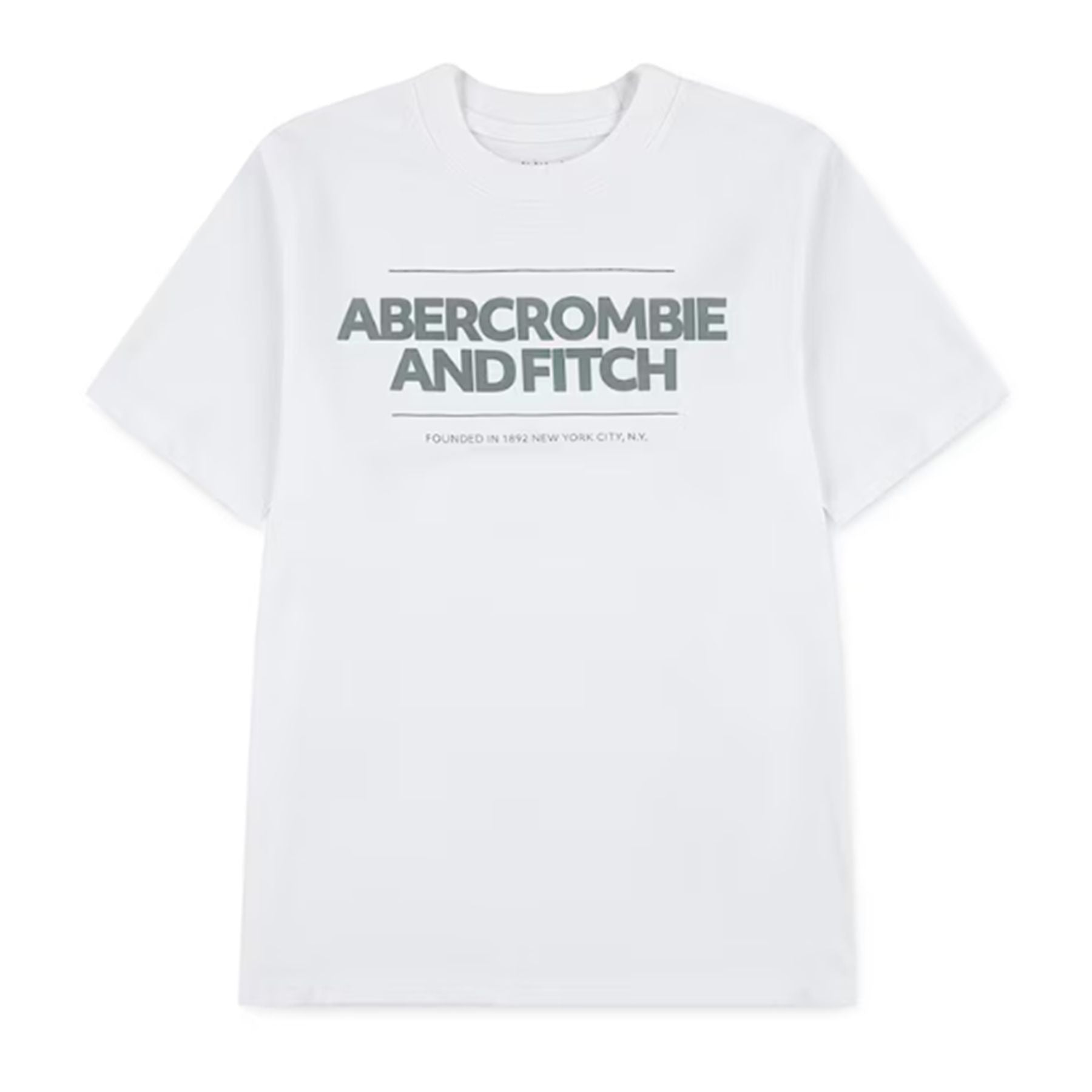 White crew neck T-shirt with print