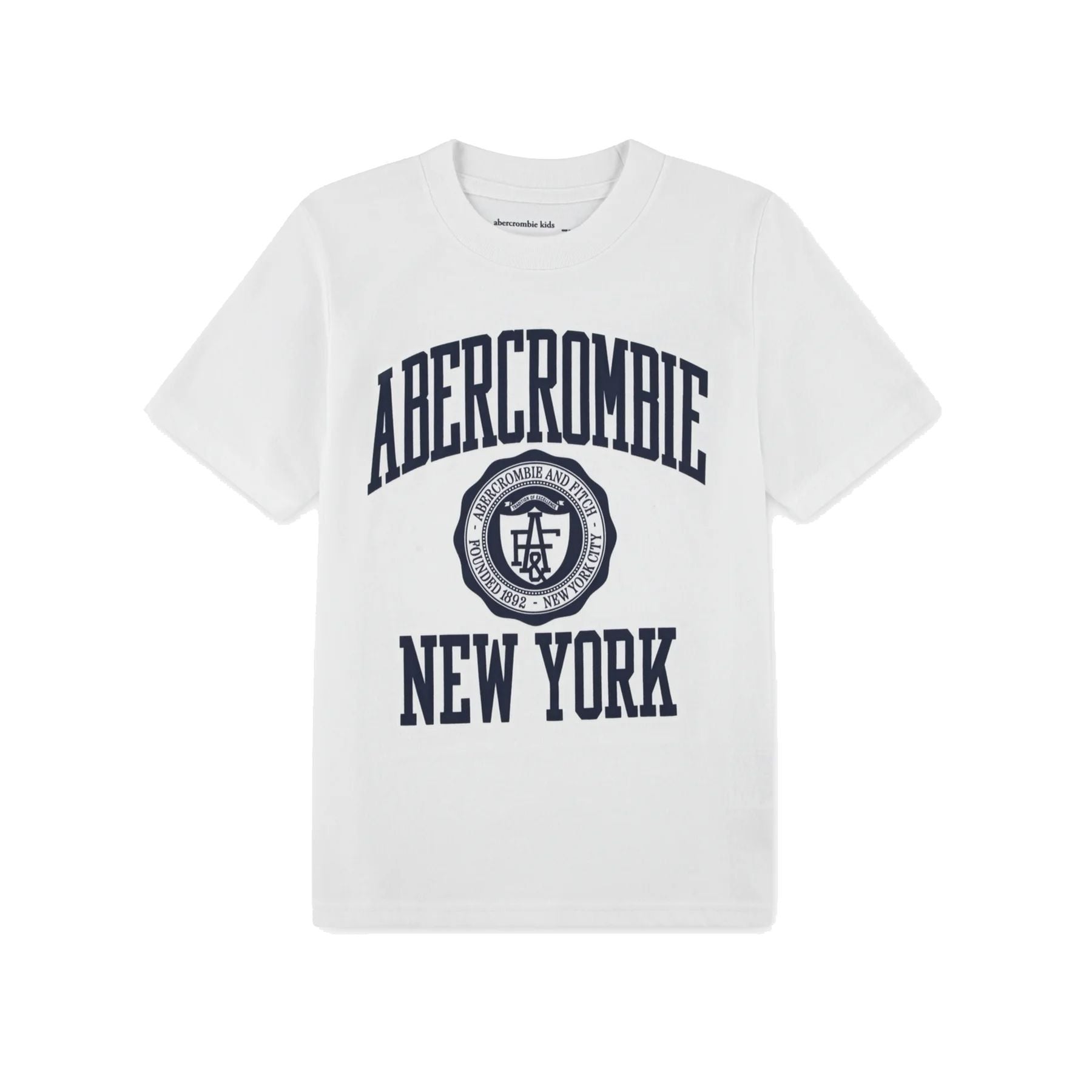 White crew neck T-shirt with print