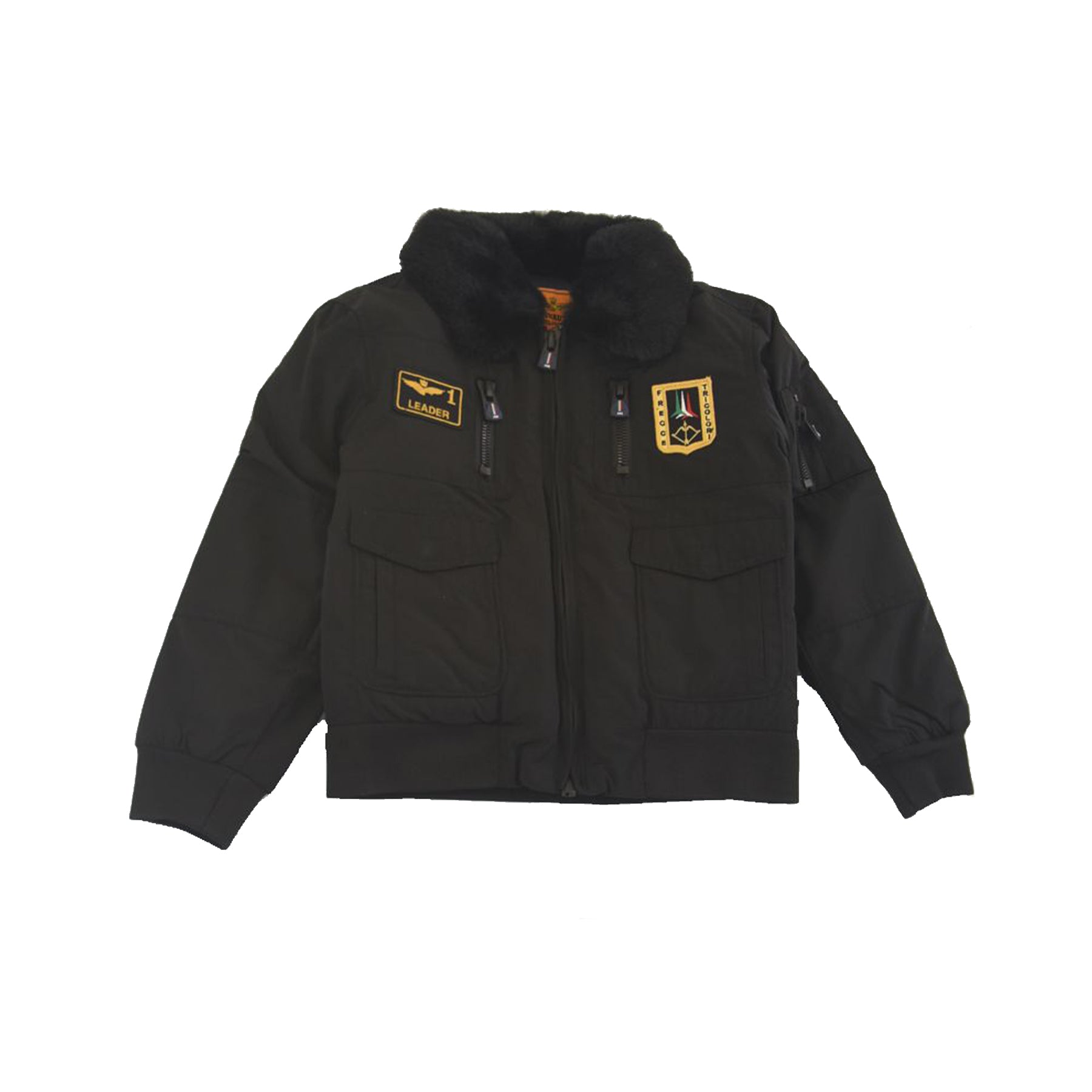 Aeronautica Militare Bomber Jacket with Detachable Faux Fur Collar