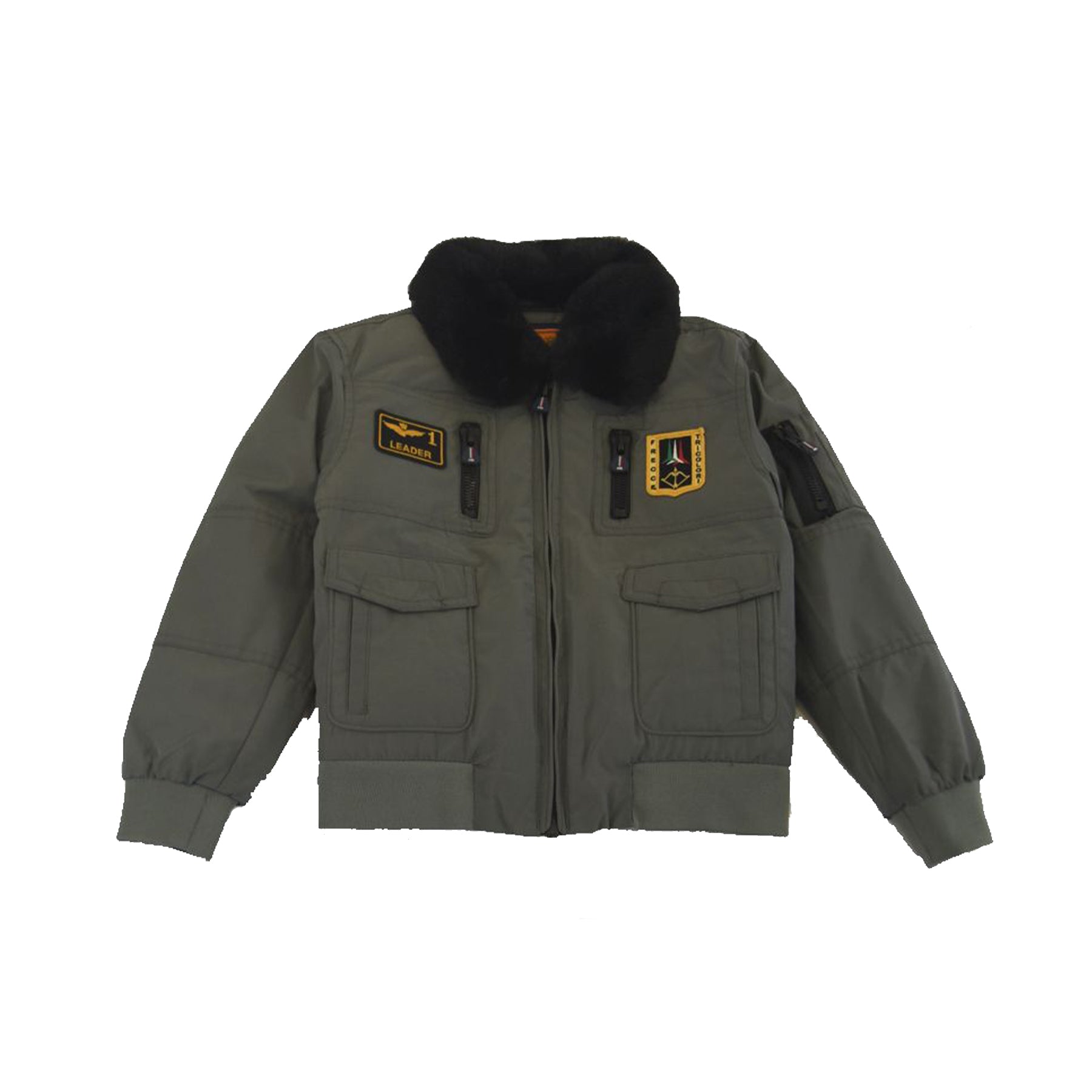 Aeronautica Militare Bomber Jacket with Detachable Faux Fur Collar