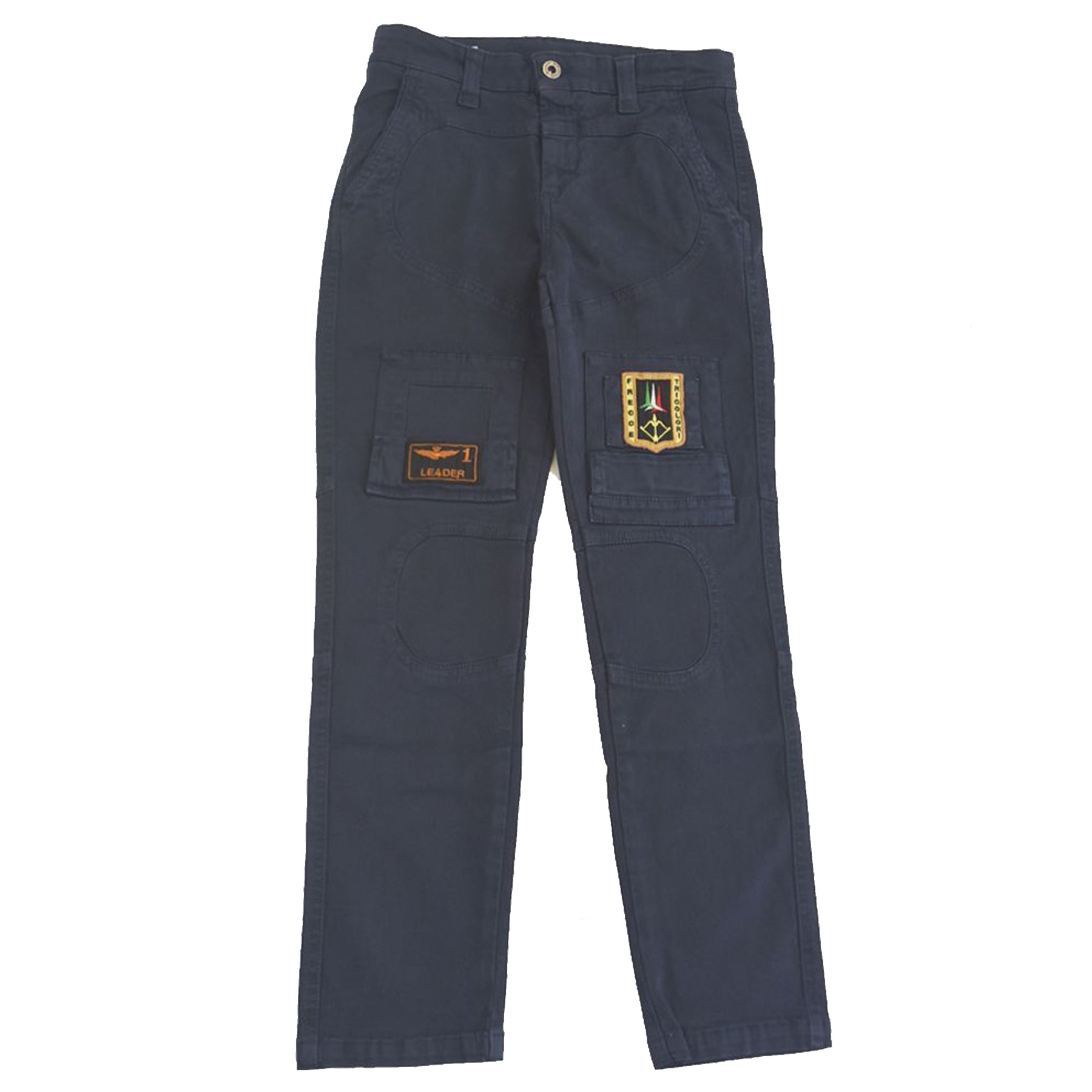 Aeronautica Militare Gabardine Trousers with Logo Patch