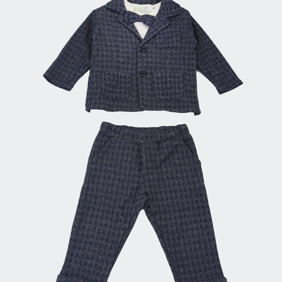 Amore is me Elegant Set Trio Jacket T-shirt Bow Tie and Trousers