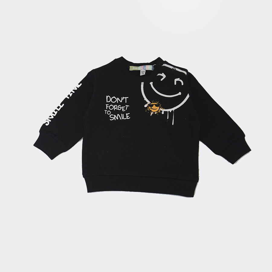 Love is me Smile Print Sweatshirt