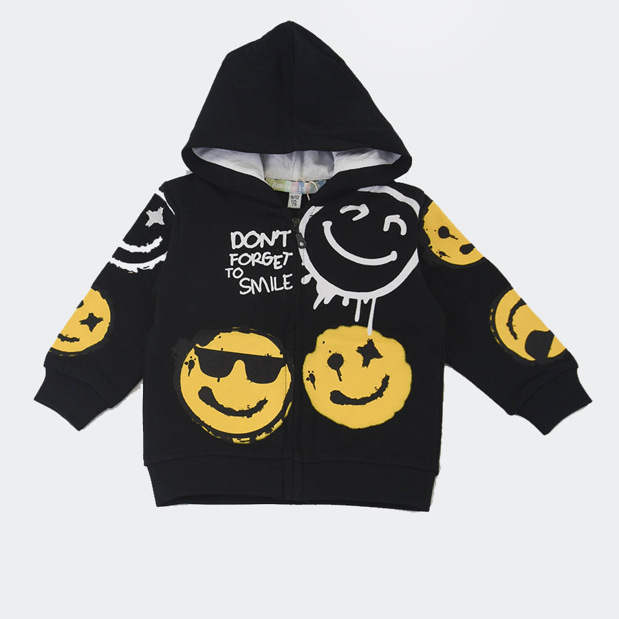 Love is me Sweatshirt with Allover Smile Print