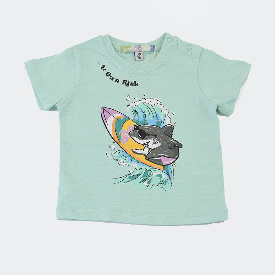 Amore is me Shark Surf print T-shirt