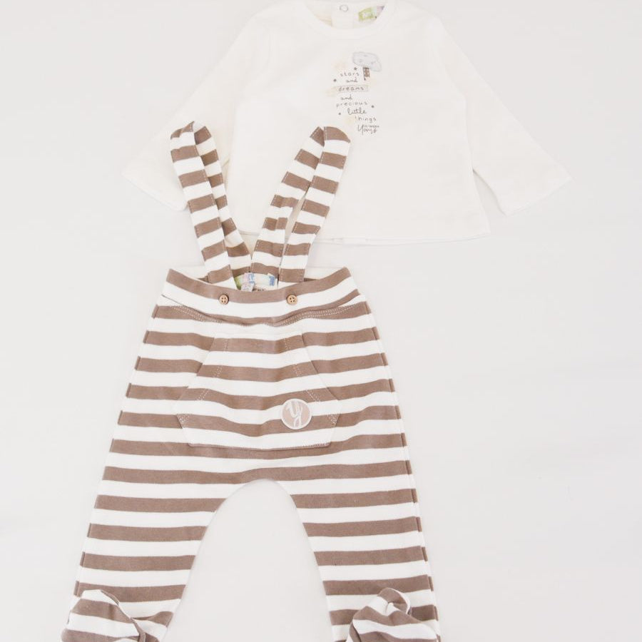 Amore is me Sportswear Set with Striped T-shirt and Overalls