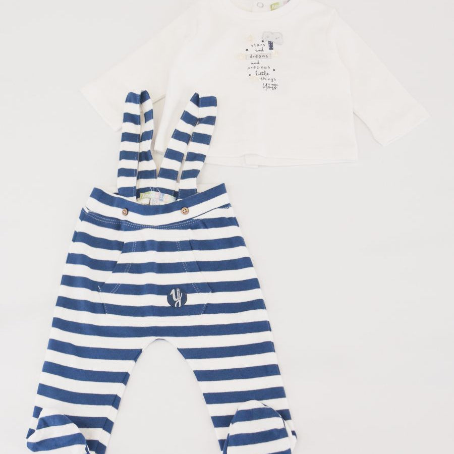 Amore is me Sportswear Set with Striped T-shirt and Overalls