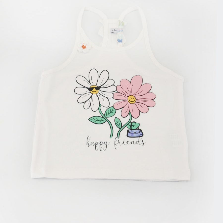 Amore is me Tank Top with Flower Print