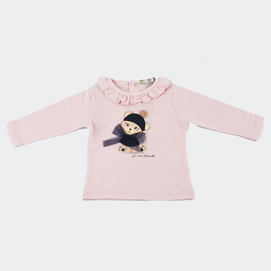 Amore is me Crew Neck T-shirt with Print and Tulle
