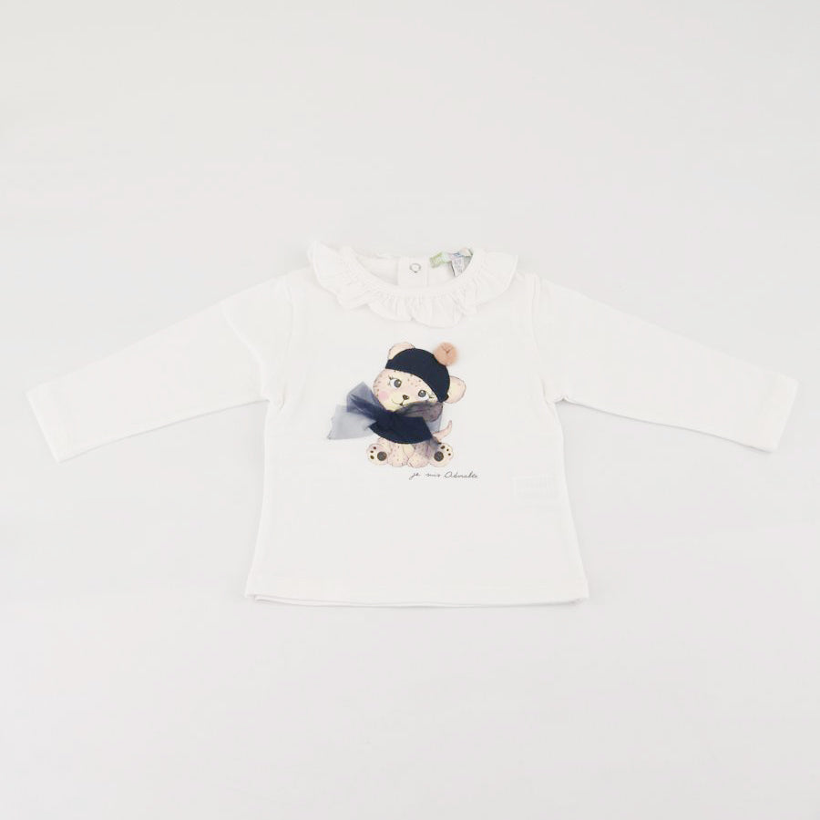 Amore is me Crew Neck T-shirt with Print and Tulle