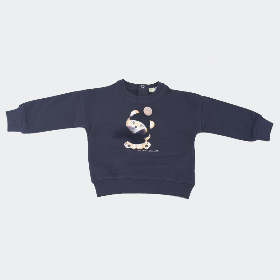 Amore is me Crewneck Sweatshirt with Print and Tulle