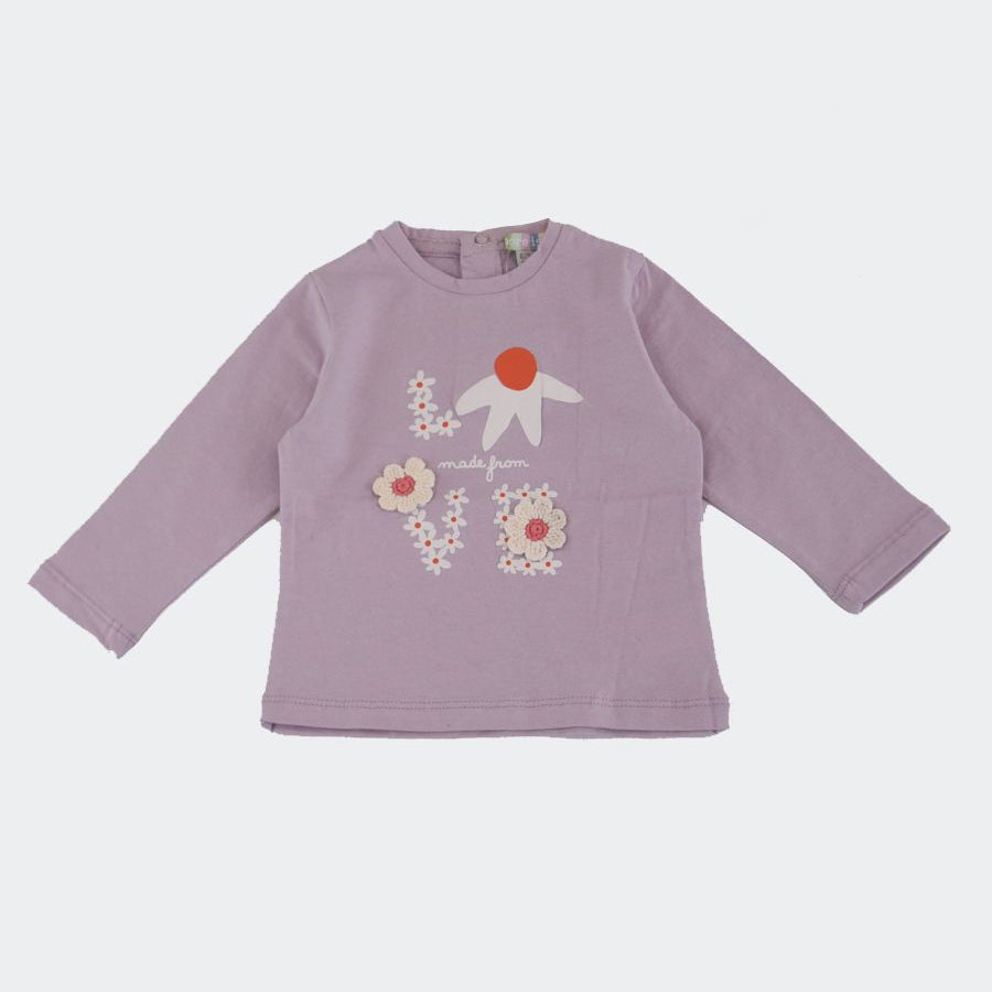 Love is me T-shirt with Applied Flowers