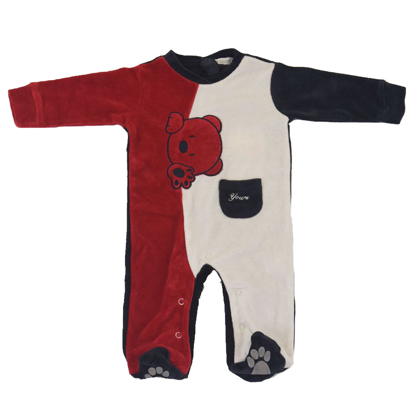 Love is me Tricolor Onesie with Teddy Bear