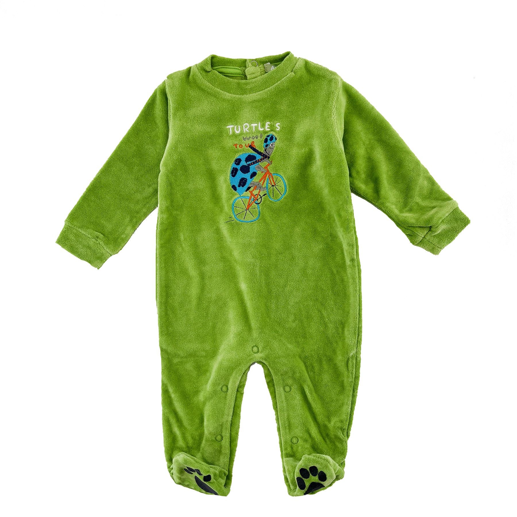 Amore is me Crew Neck Onesie Embroidered with Turtle on Bike Graphic