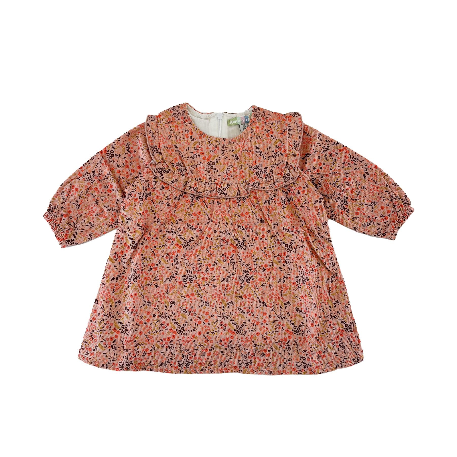Amore is me Floral Fantasy Dress Round Neck Rouge