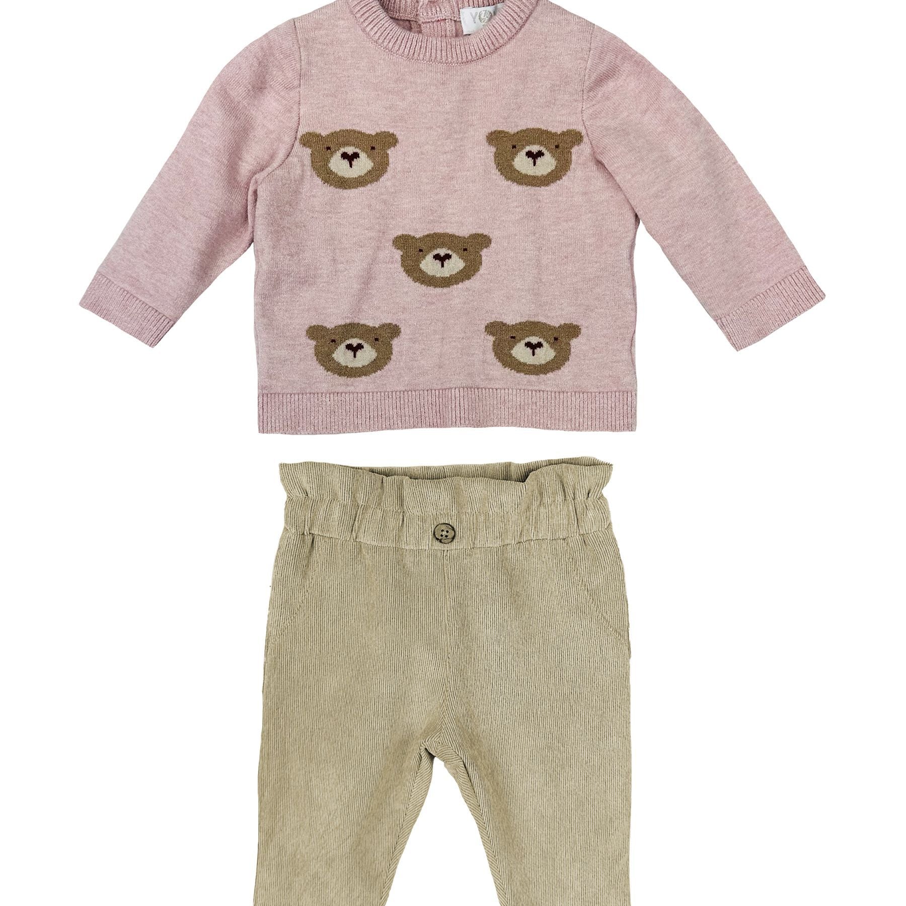 Amore is me Decorated Knitted Thread Sports Suit and Velvet Trousers