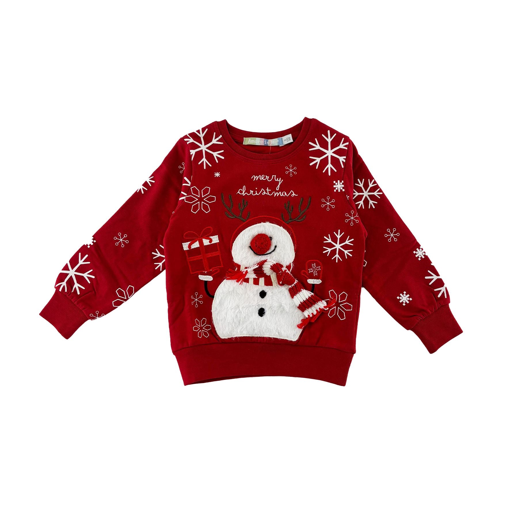 Love is me Red Christmas Theme Crewneck Sweatshirt