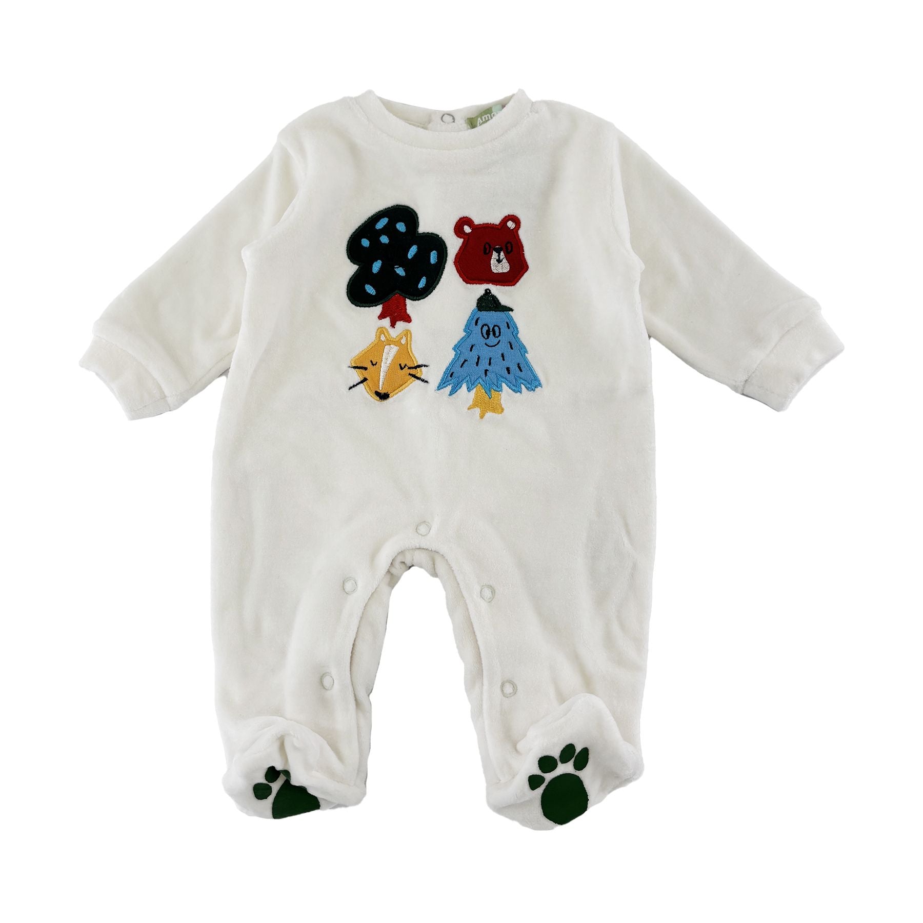 Amore is me Crew Neck Romper with Embroidered Front Graphic