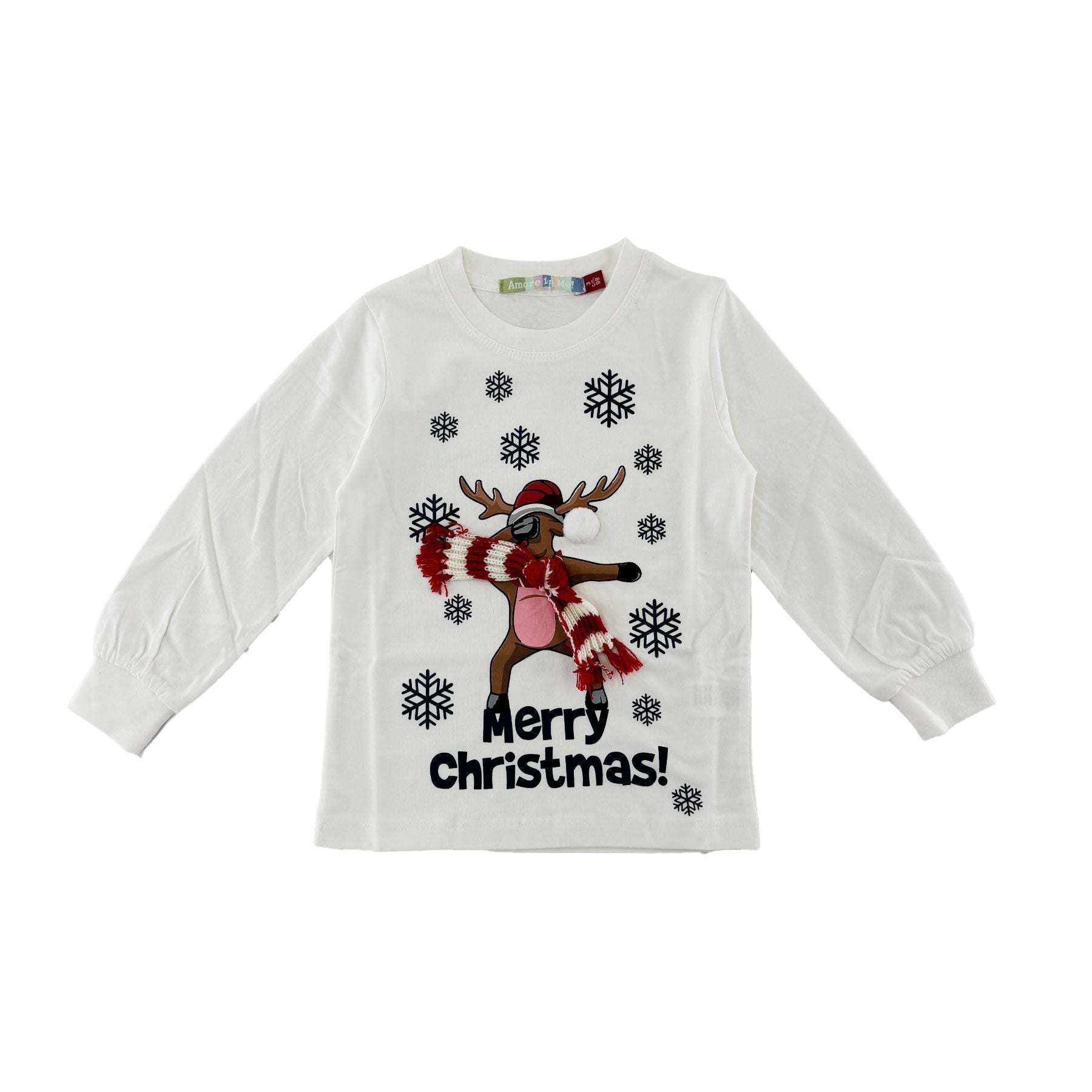 Love is me White Christmas Theme Crew Neck T-shirt