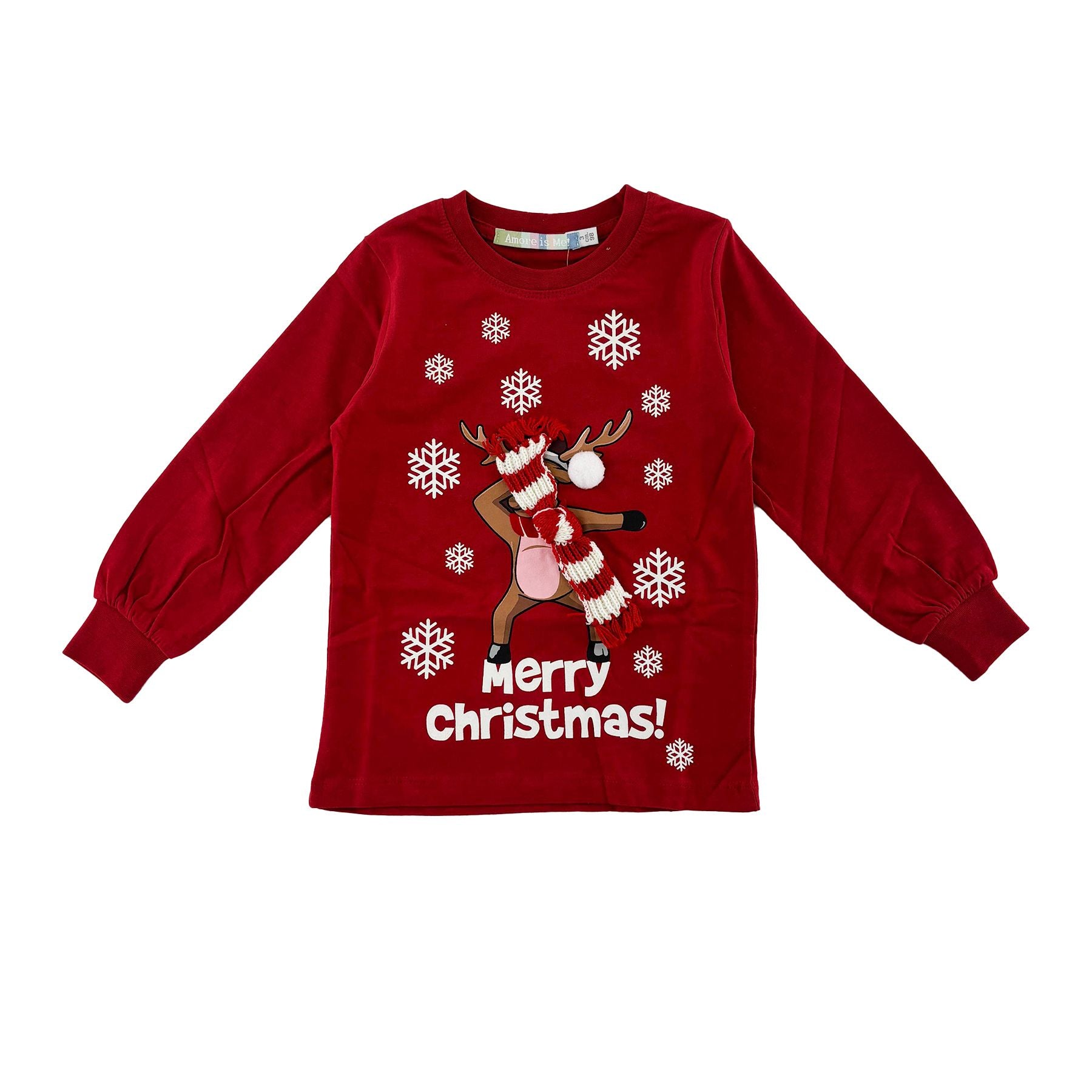 Love is me Red Christmas Theme Crew Neck T-shirt