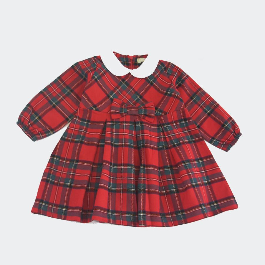 Love is me Tartan Patterned Collar Dress
