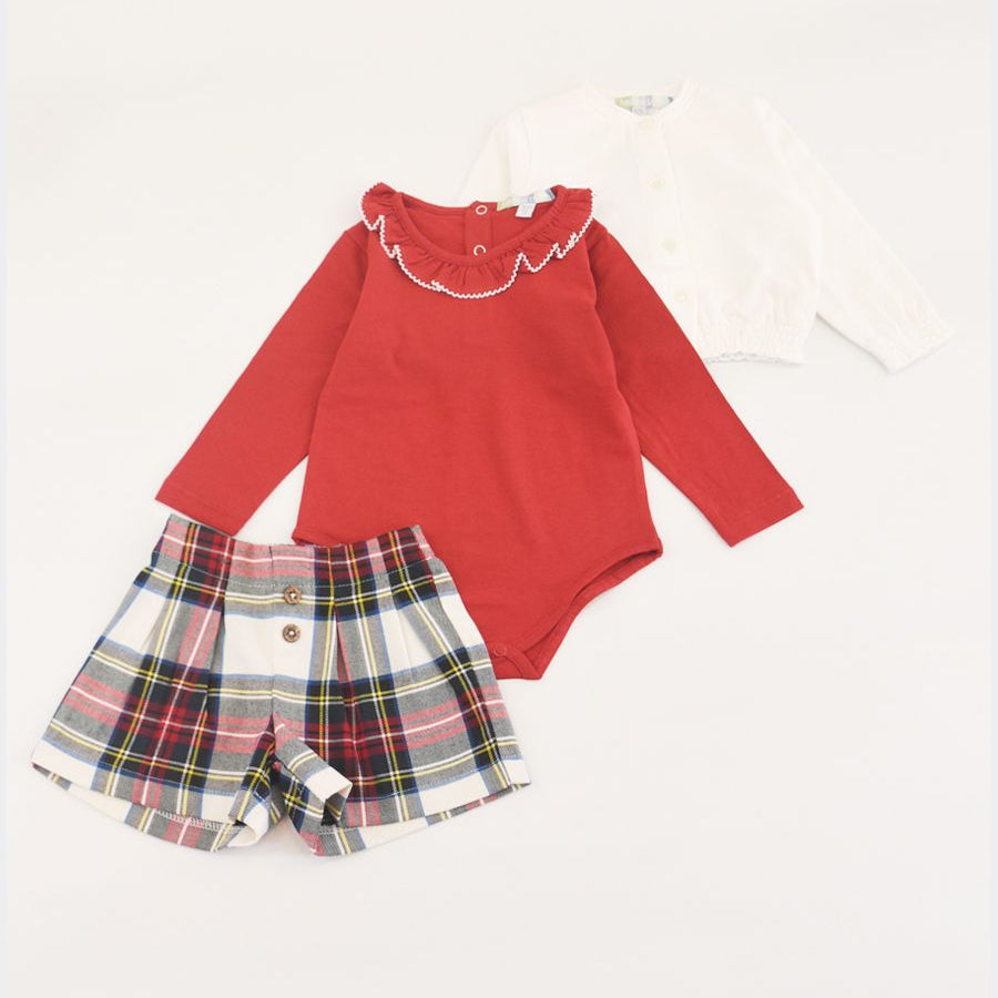 Sportswear set with a Christmas theme: sweatshirt cardigan, trousers, and a t-shirt