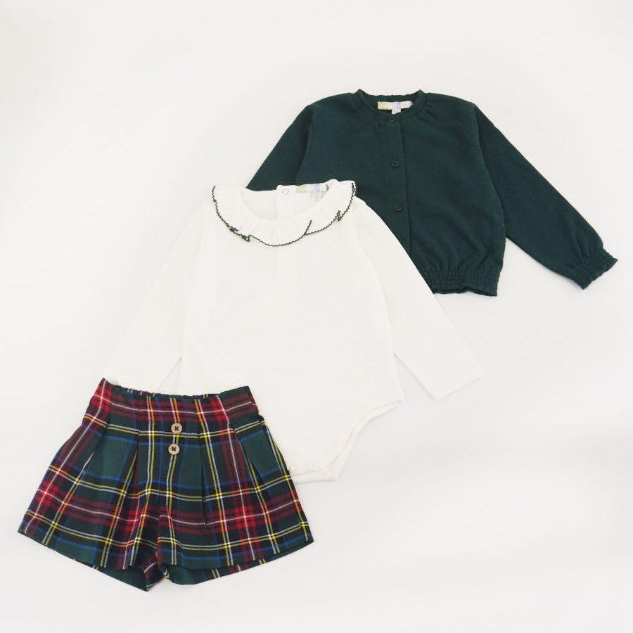 Sportswear set with a Christmas theme: sweatshirt cardigan, trousers, and a t-shirt