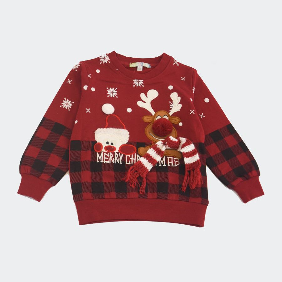 Love is me Embroidered Tartan Sweatshirt