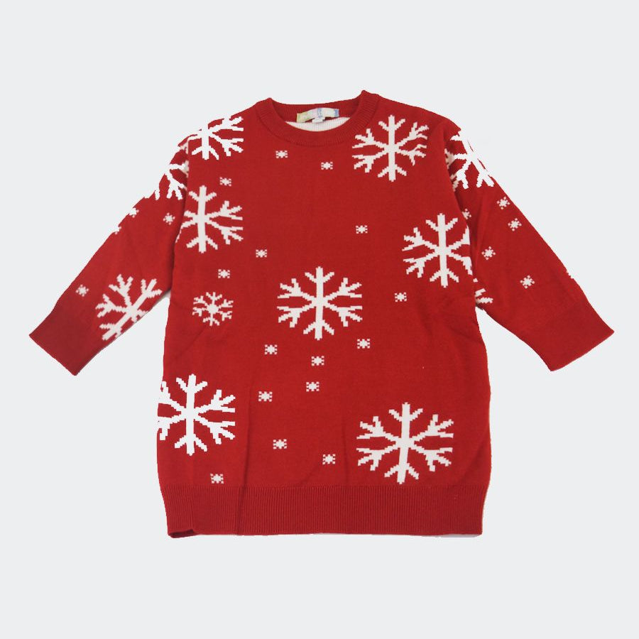 Love is me Jacquard Knit Dress with Pattern