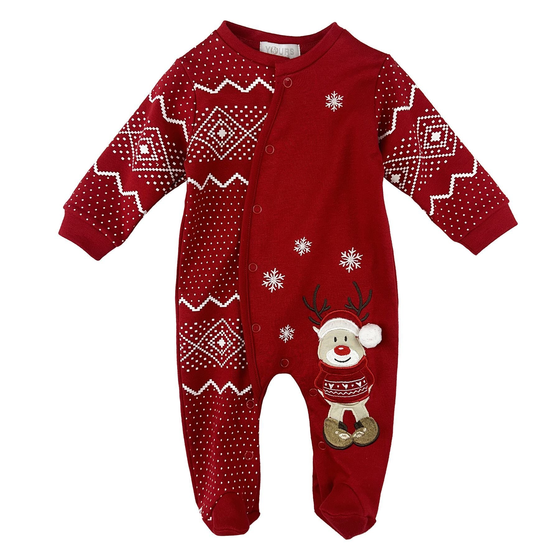 Amore is me Red Christmas Romper Decorated with Embroidery and Prints