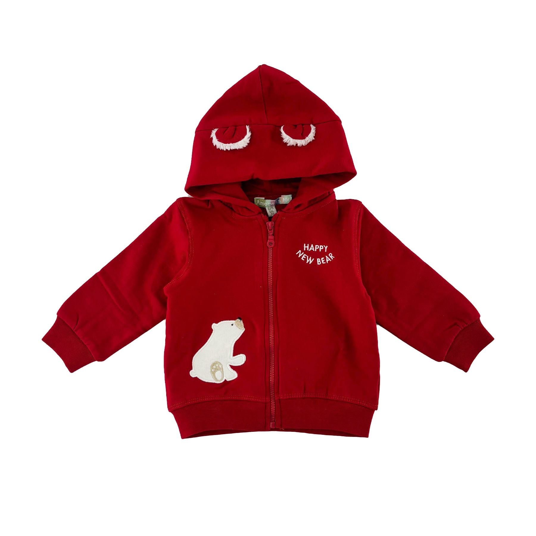 Amore is me Baby Full Zip Hoodie Red Christmas