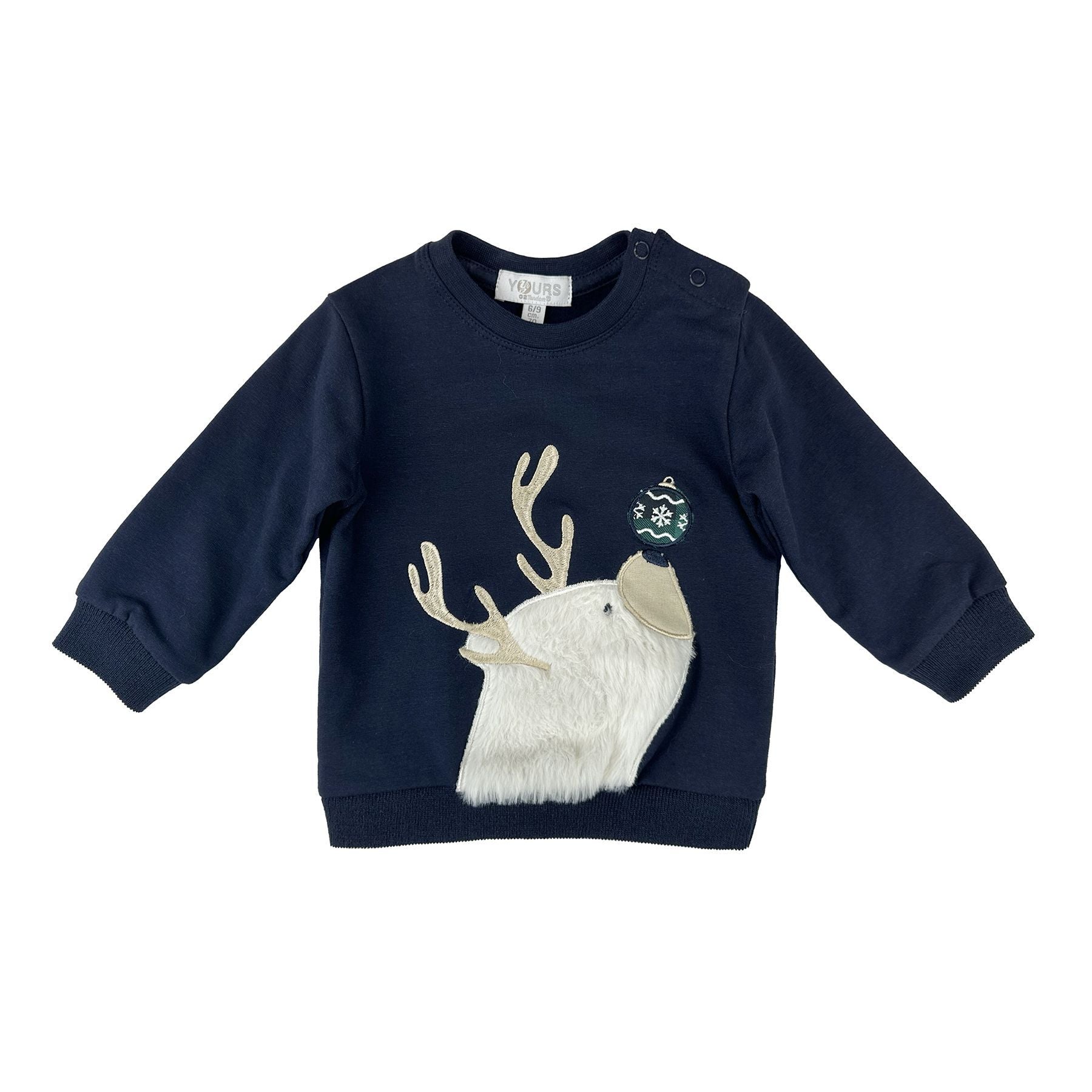 Amore is me Baby Blue Sweatshirt Christmas Theme White Moose