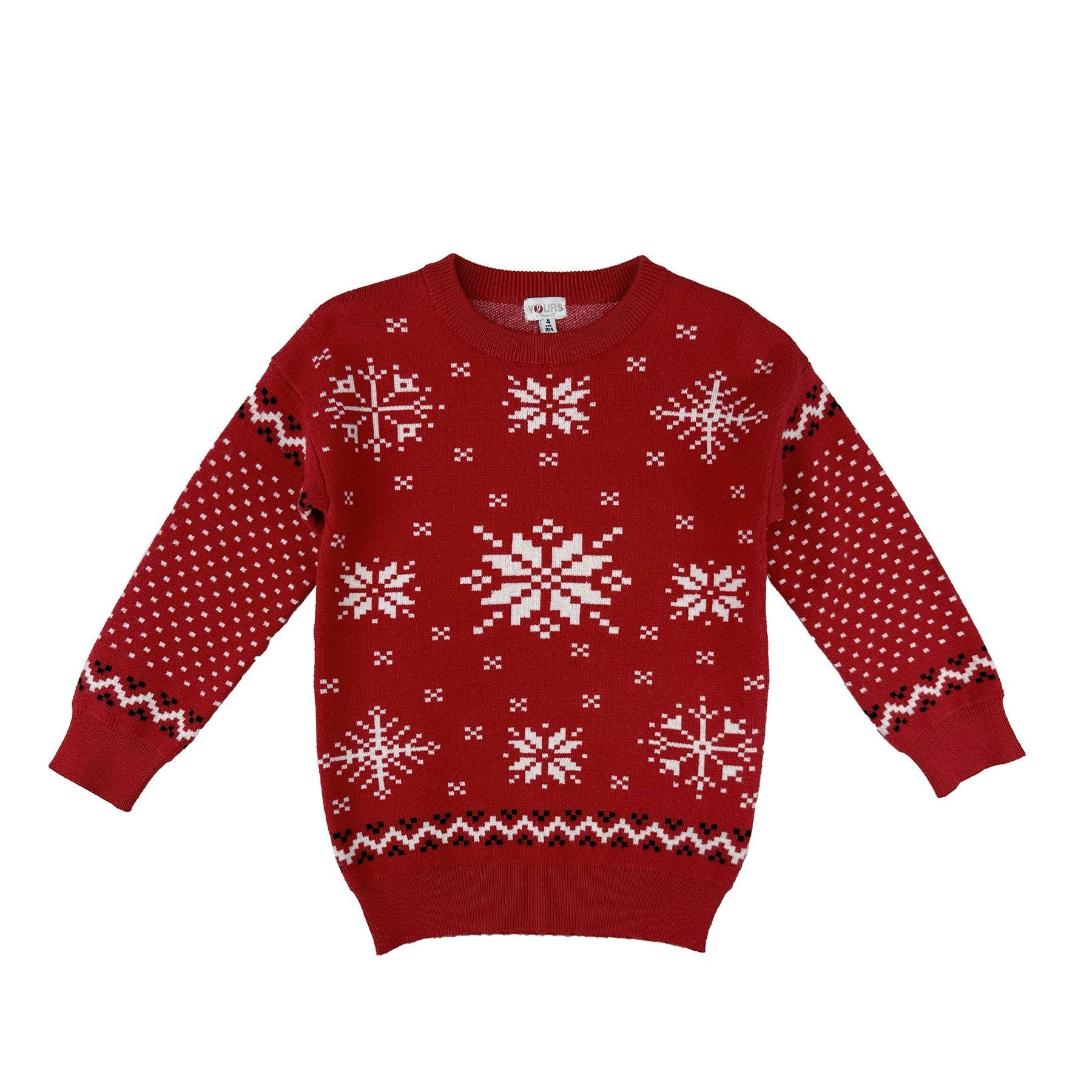 Love is me Red Jacquard Christmas Theme Sweater
