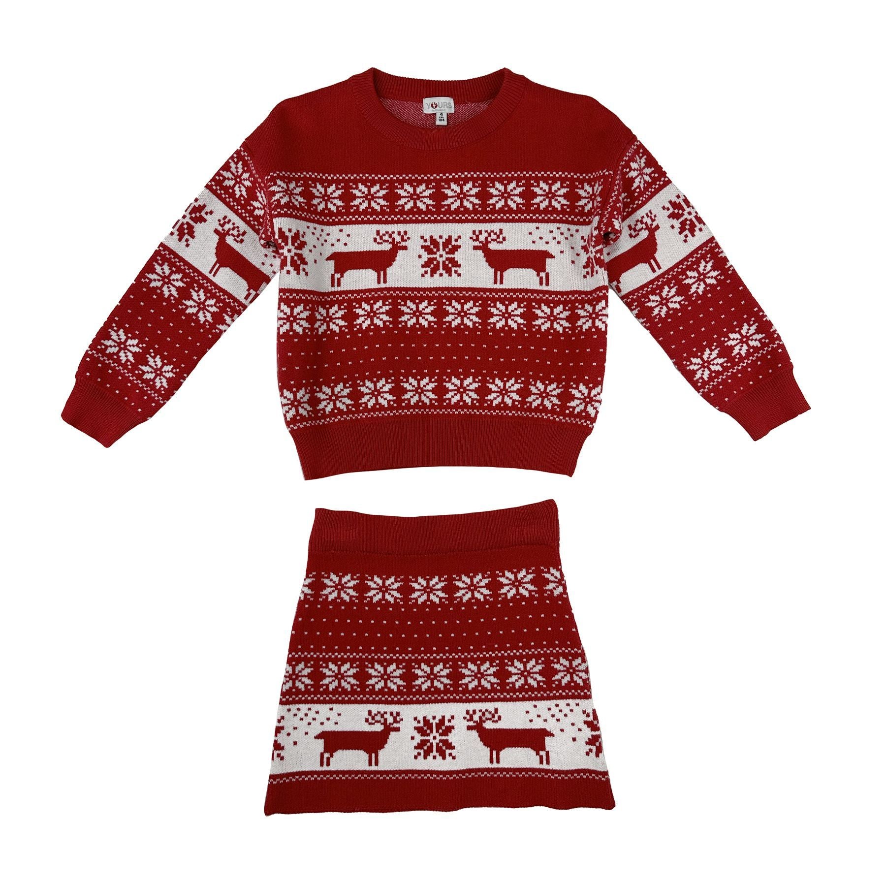 Amore is me Sportswear Set Christmas Theme Red Jacquard