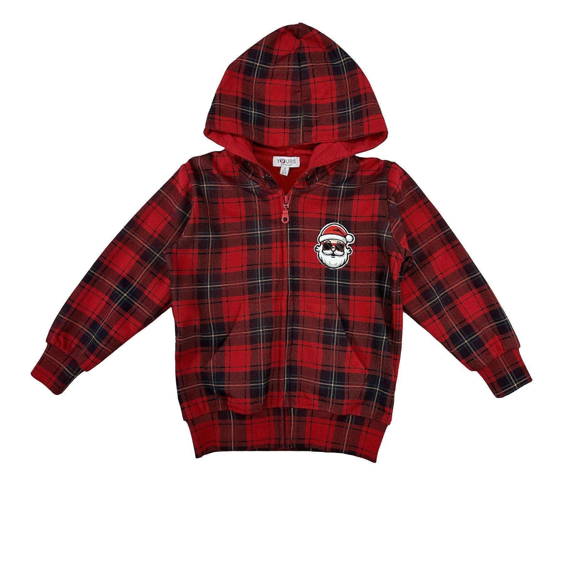 Love is me Santa Claus Check Hoodie