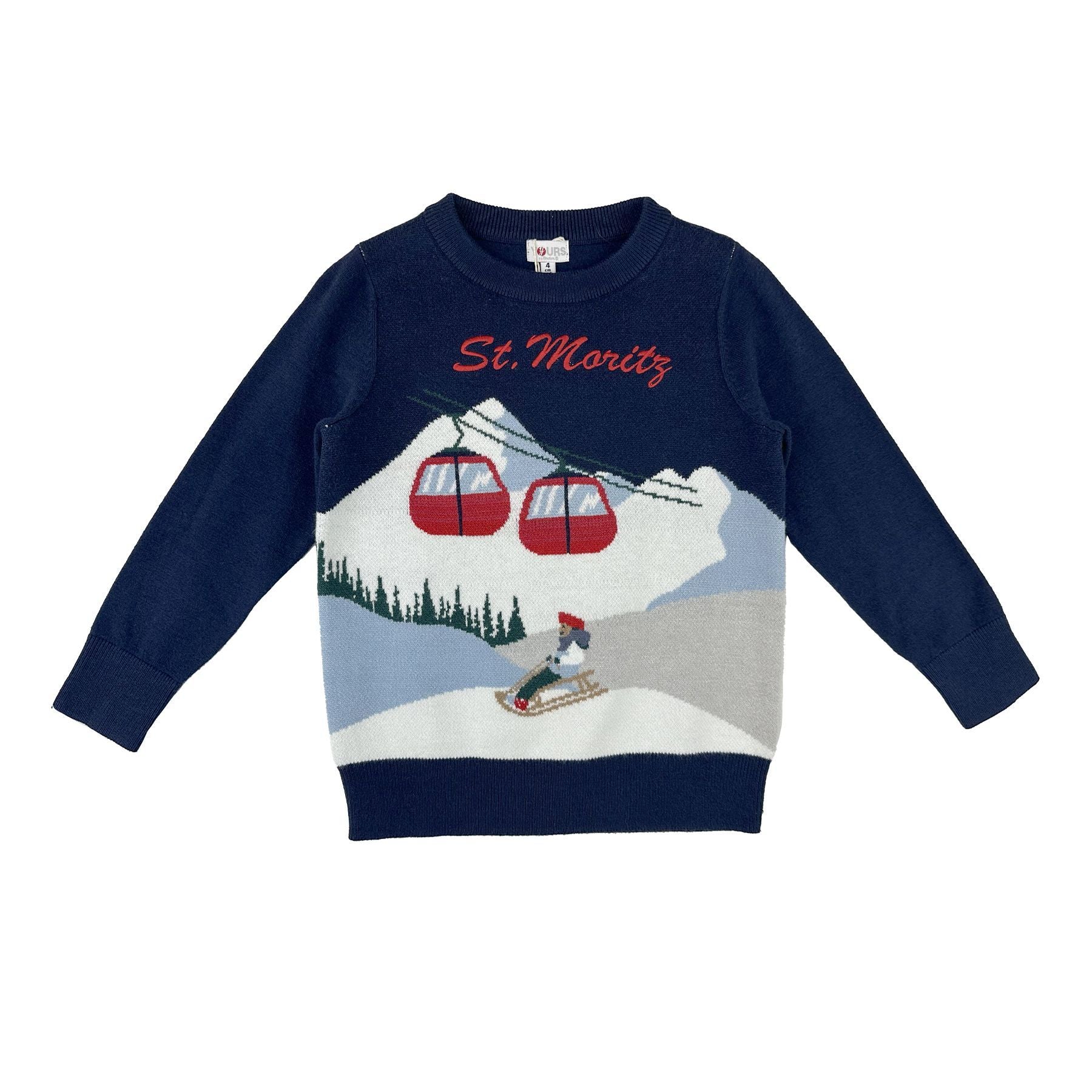 Love is me Christmas Theme Sweater Blue Jacquard St. Moritz