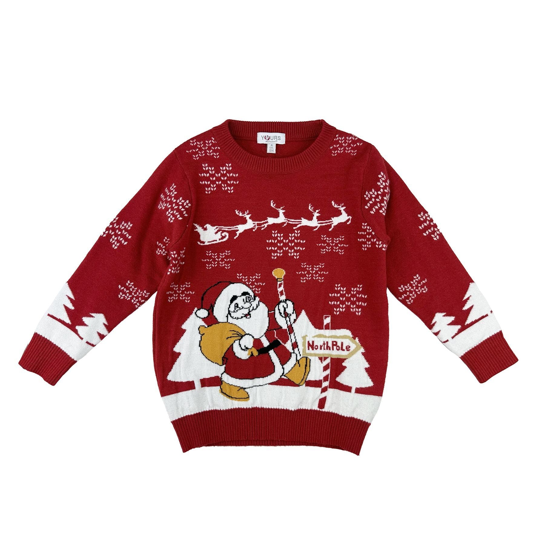 Love is me Red Jacquard Christmas Theme Sweater