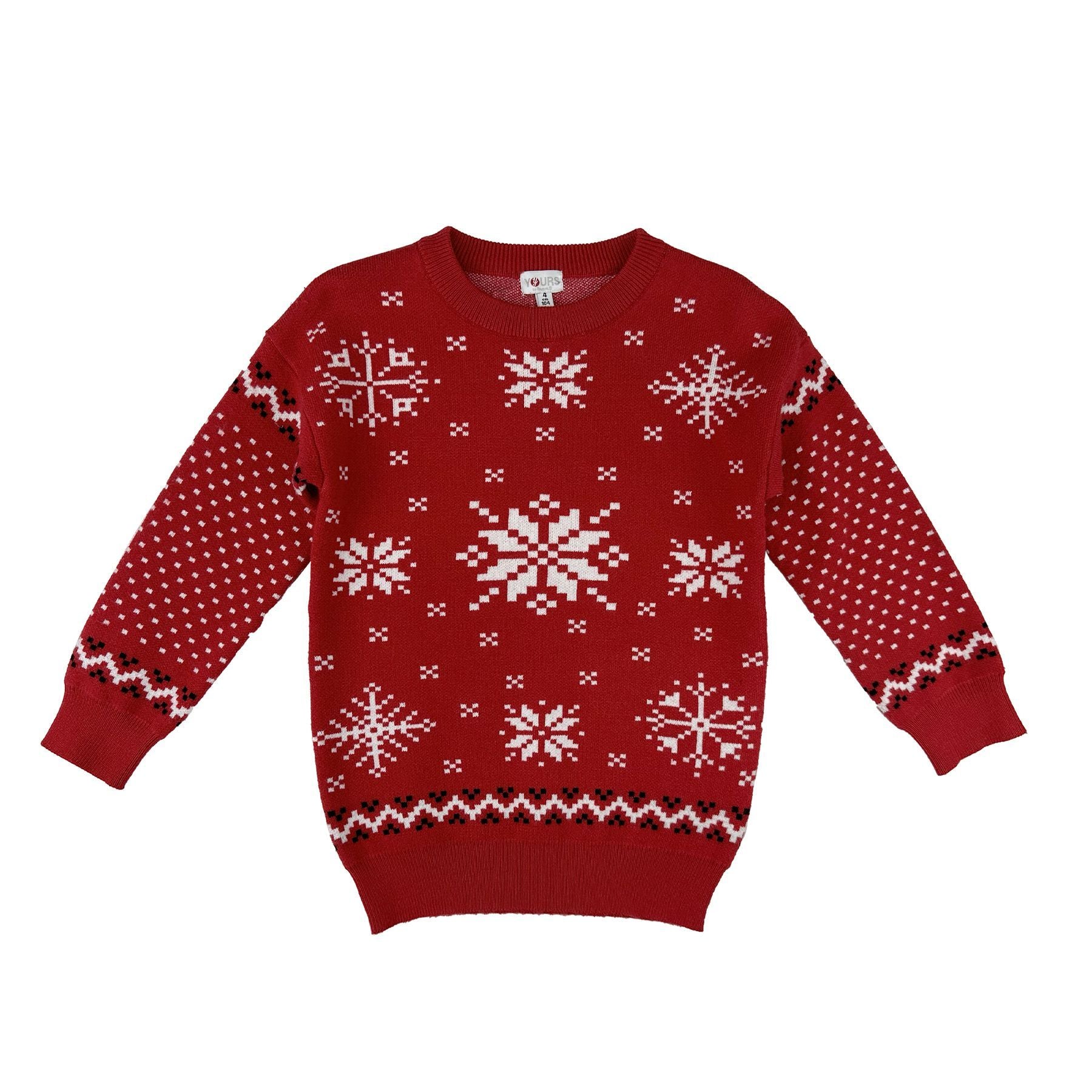 Love is me Red Jacquard Christmas Theme Sweater