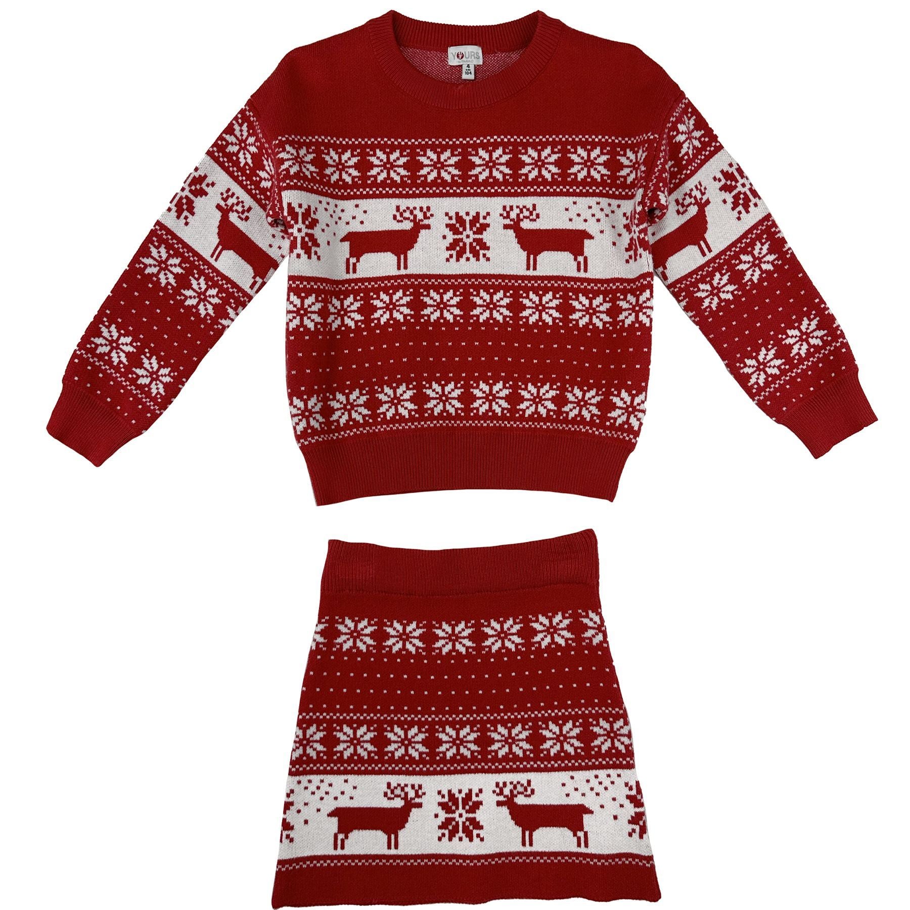 Amore is me Sportswear Set Christmas Theme Red Jacquard