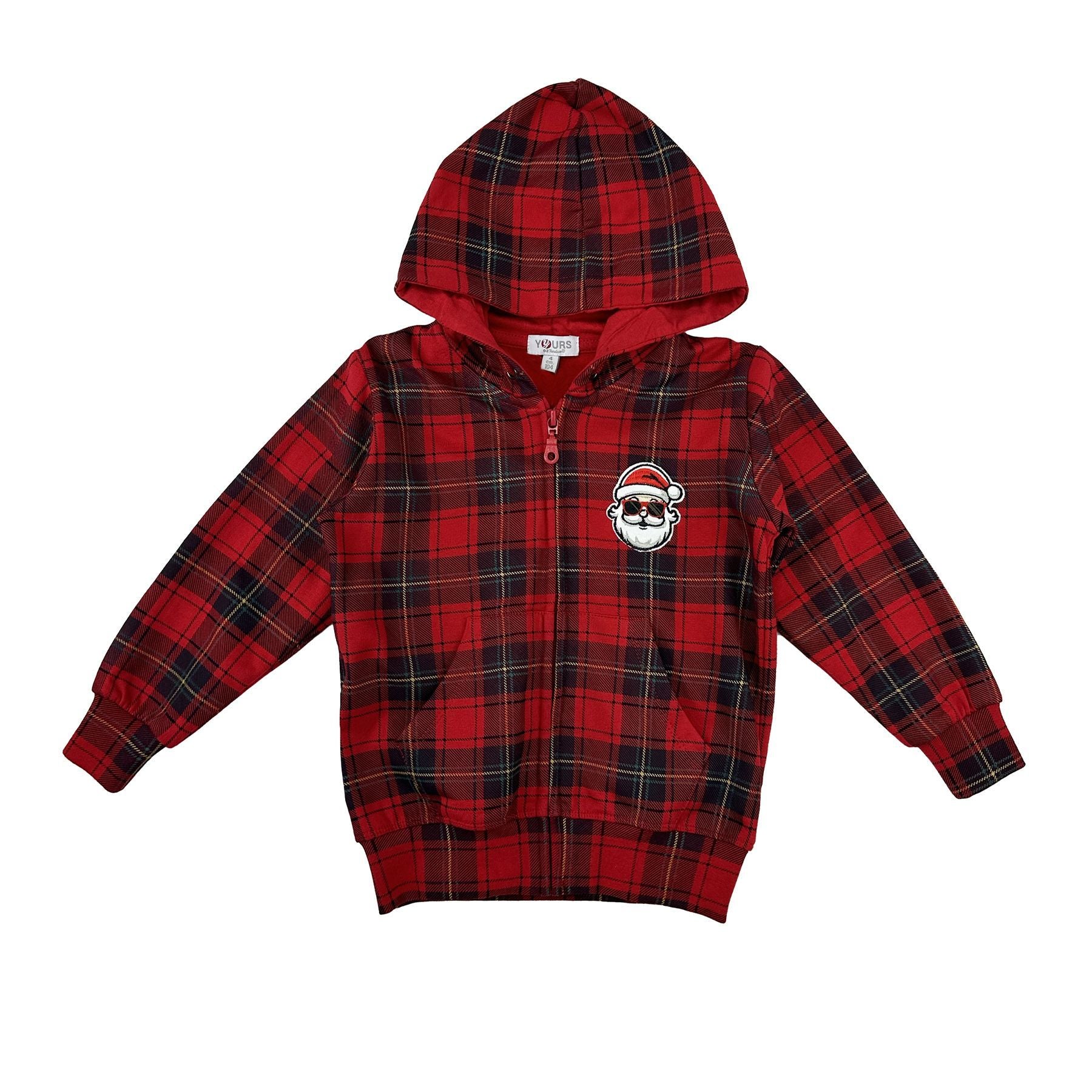 Love is me Santa Claus Check Hoodie