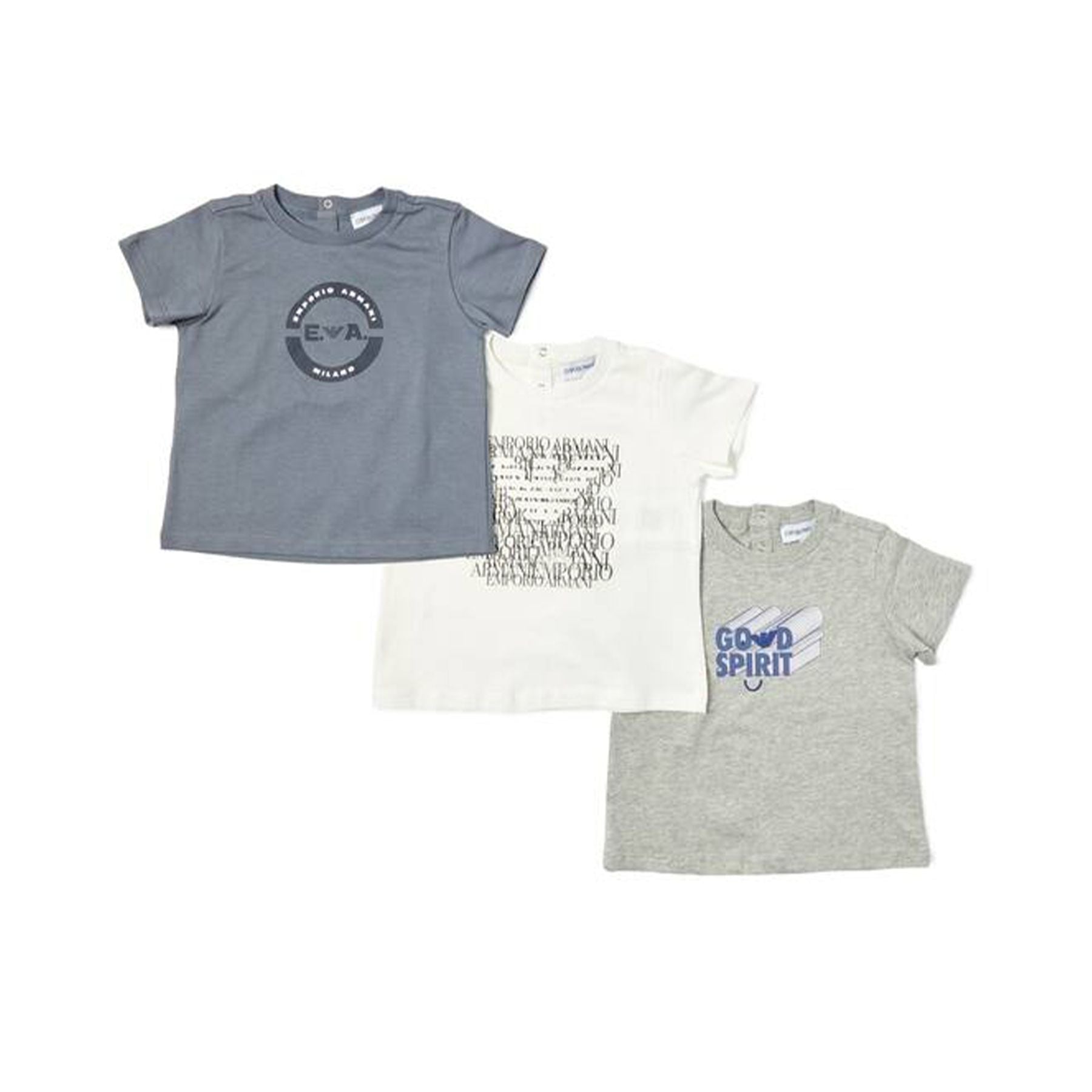 Armani Short Sleeve T-Shirt Set with Logo Prints