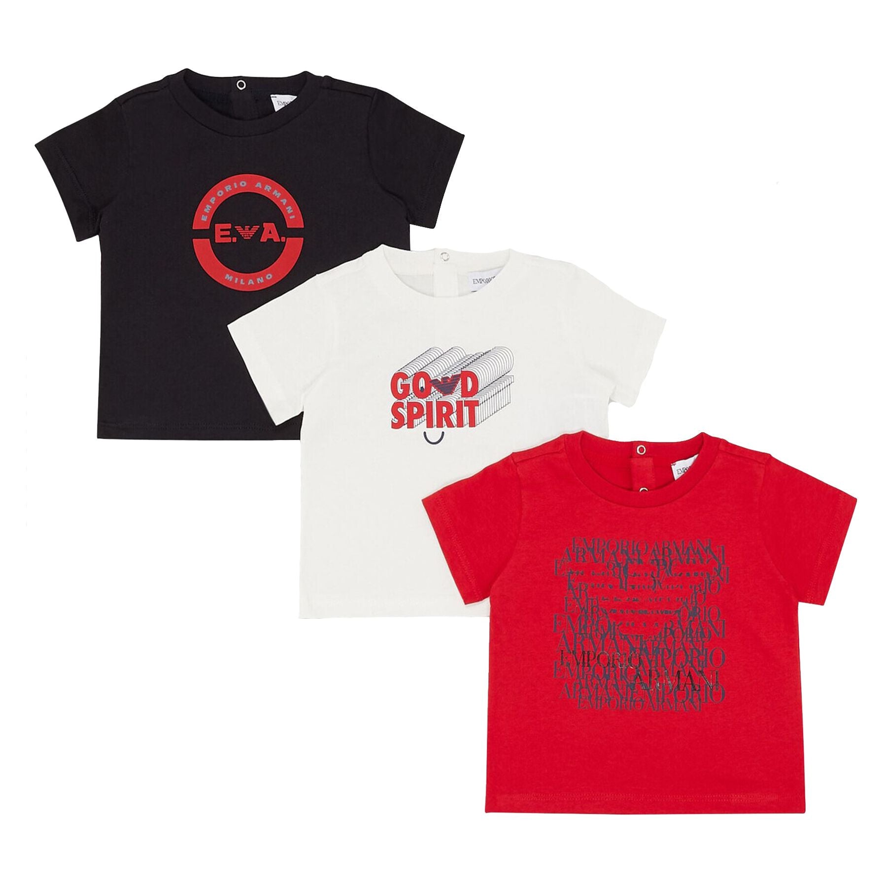 Armani Short Sleeve T-Shirt Set with Logo Prints