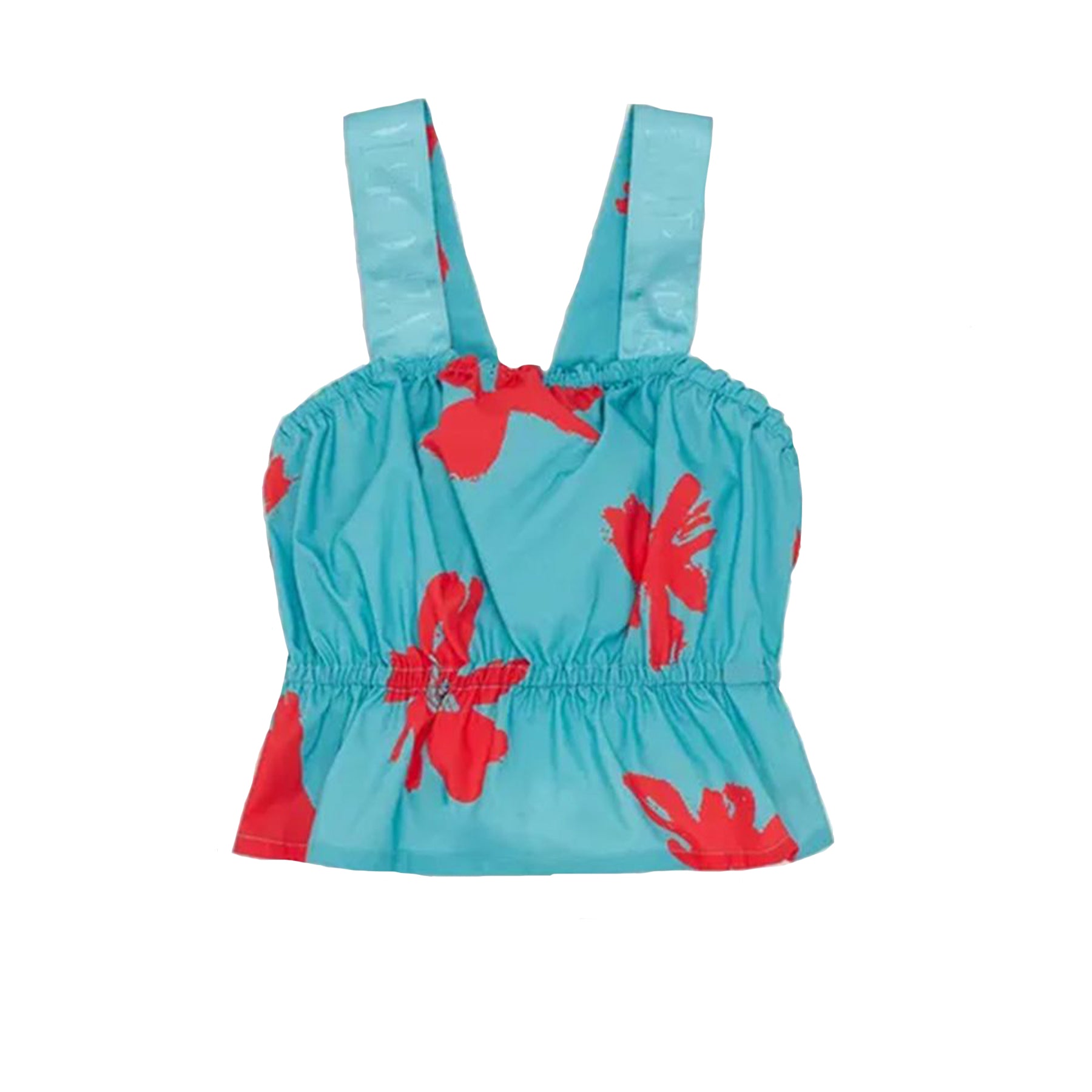 Armani Floral Print Top with Logo Shoulder Straps