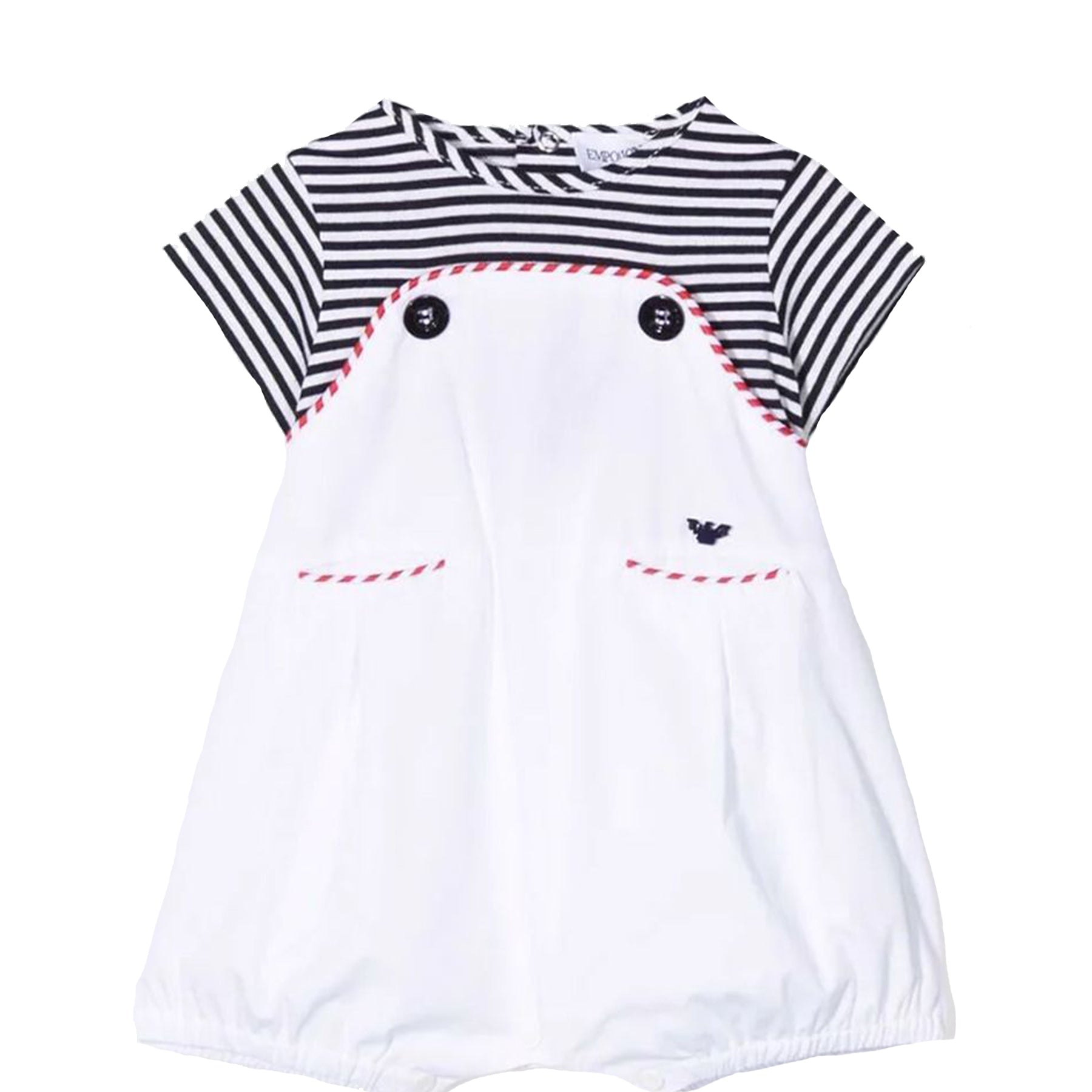 Armani Striped Cotton Blend Romper