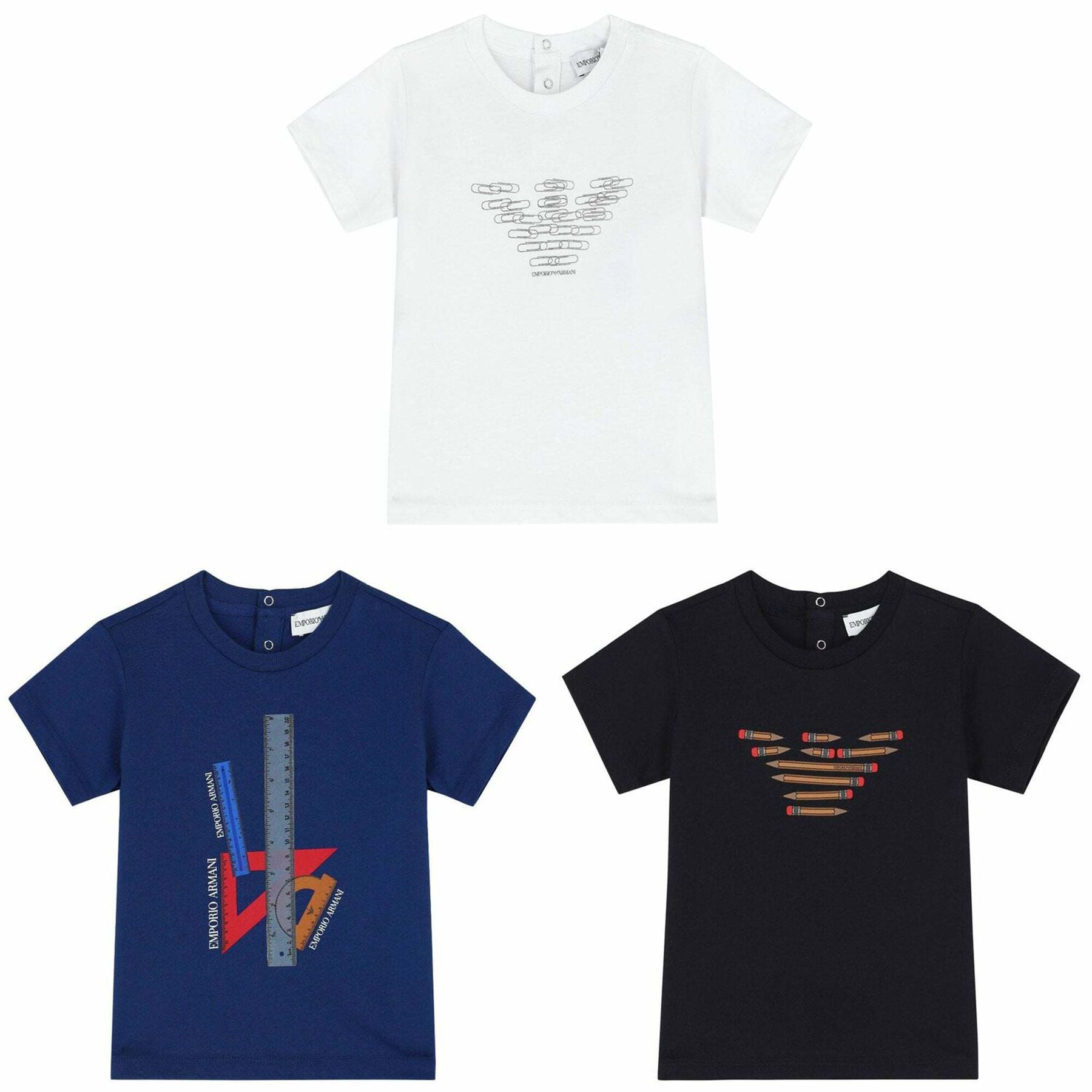 Armani T-shirt Set Short Sleeve with Emporio Logo Print