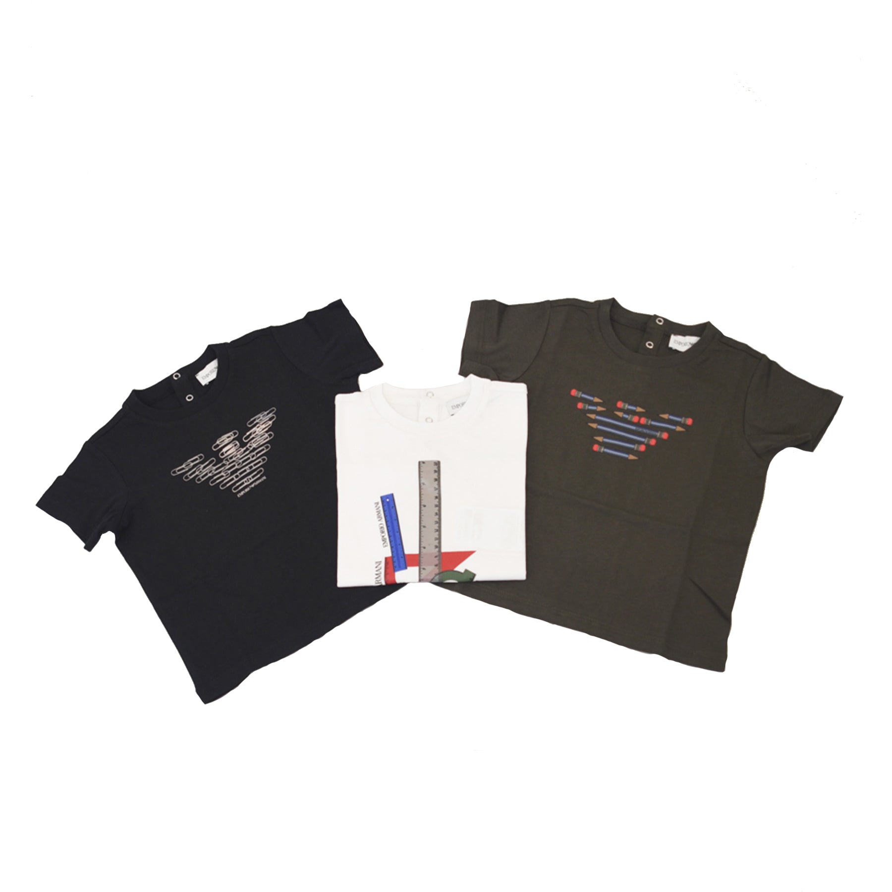Armani T-shirt Set Short Sleeve with Emporio Logo Print