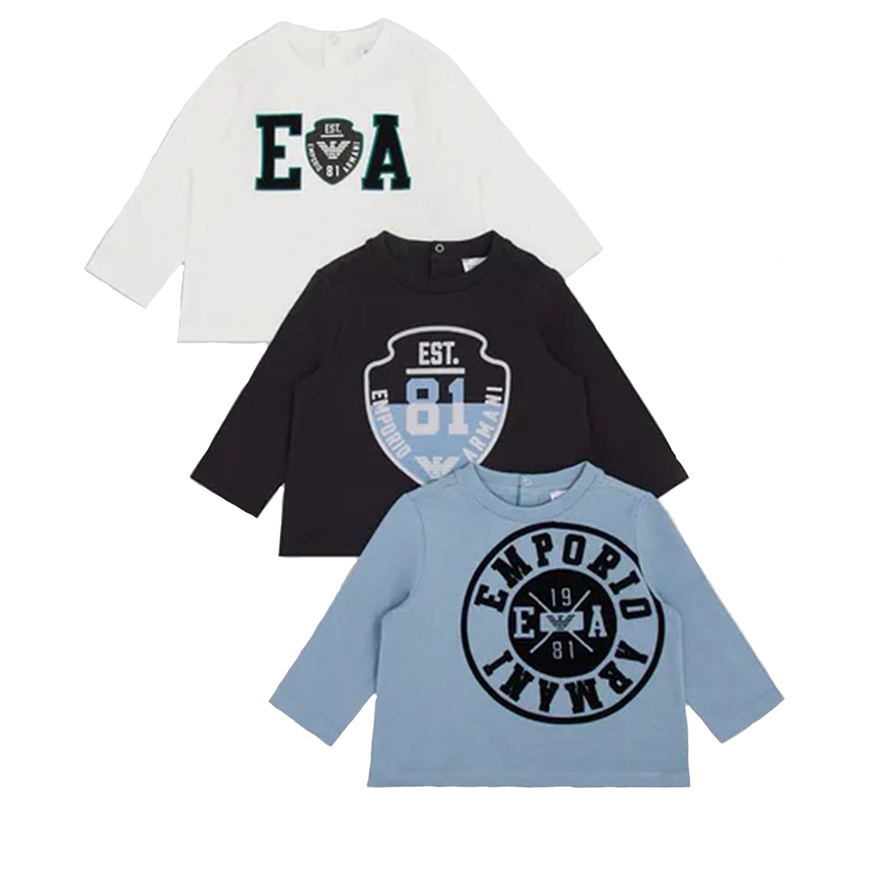 Armani Tris Jersey T-shirt with Shield Logo