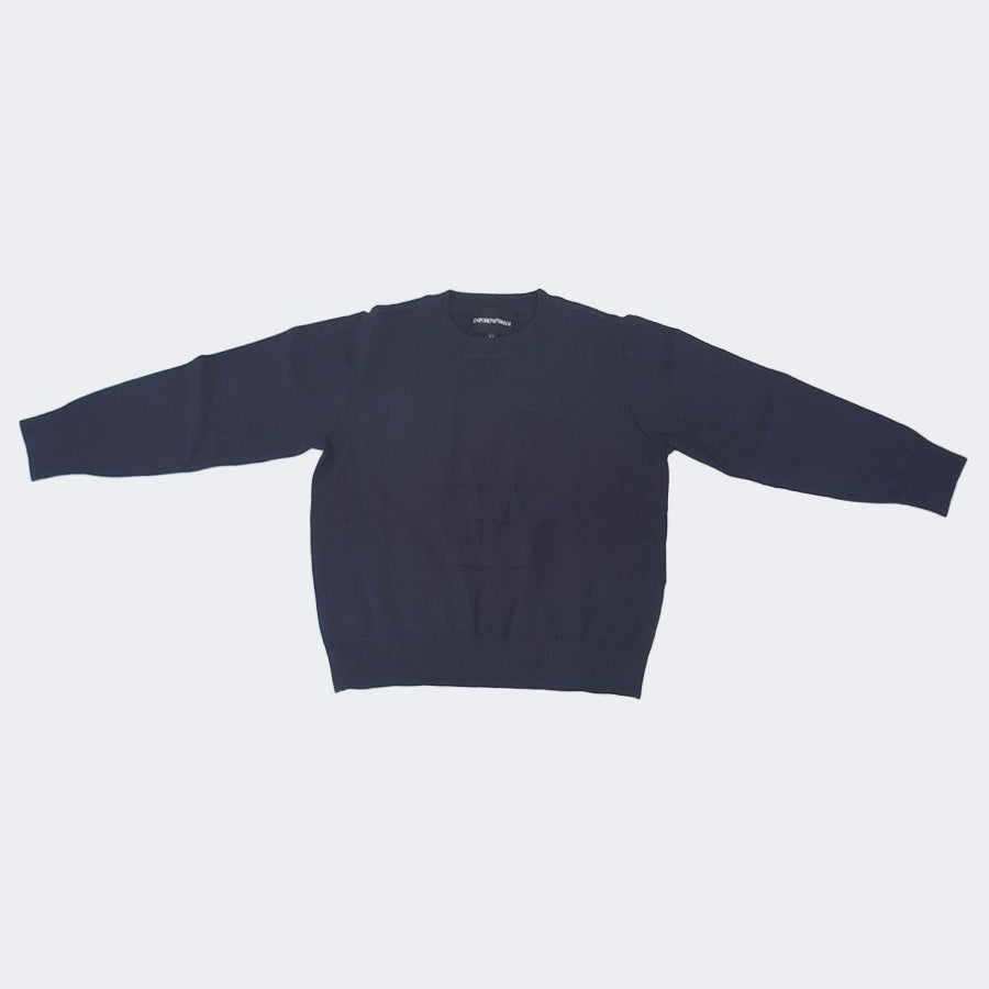 Armani Solid Color Sweater with Front Logo